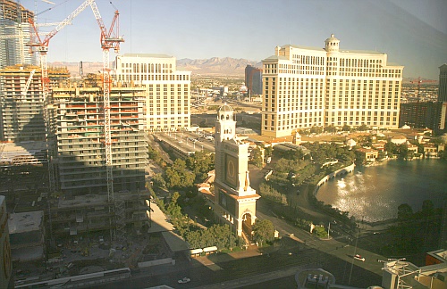 Blick aus dem Planet Hollywood zum Bellagio